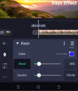 rays effect image using alight motion